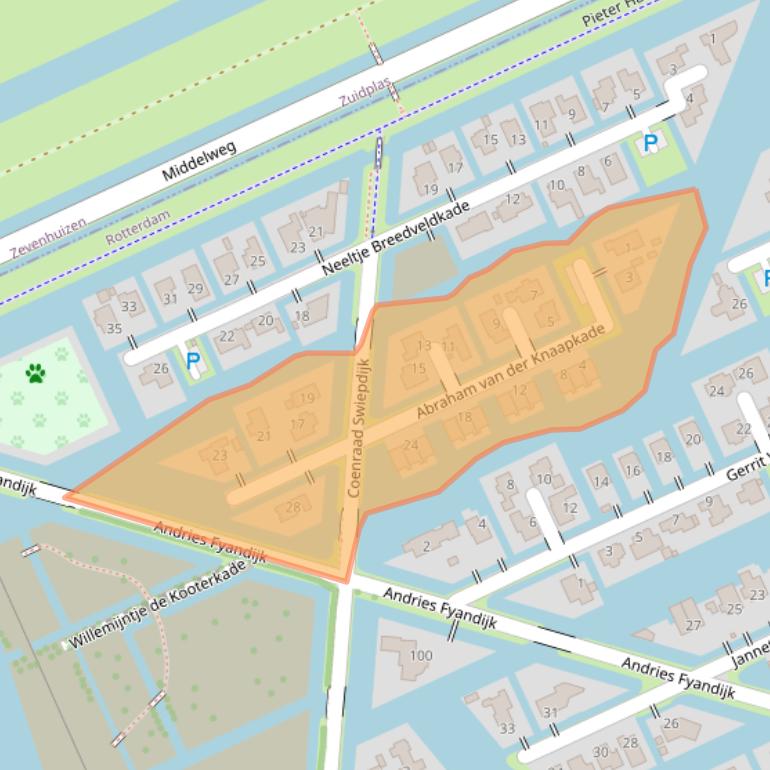 Kaart van postcodegebied 3059SP.