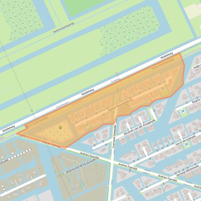 Kaart van postcodegebied 3059SR.