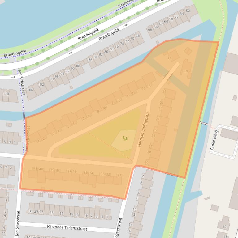Kaart van postcodegebied 3059TV.