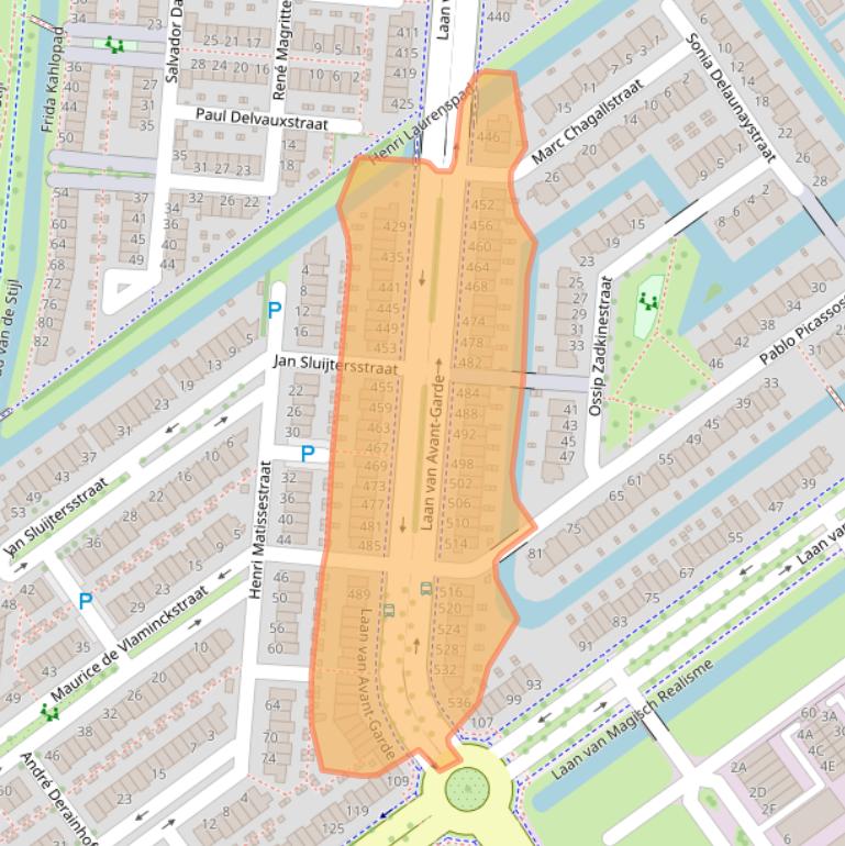Kaart van postcodegebied 3059VA.