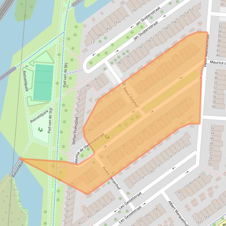 Kaart van postcodegebied 3059VD.