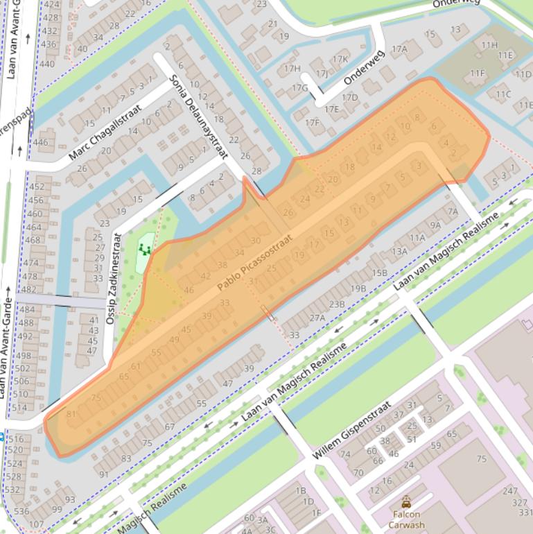 Kaart van postcodegebied 3059VK.