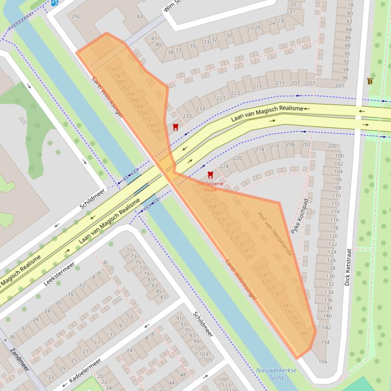 Kaart van postcodegebied 3059WD.