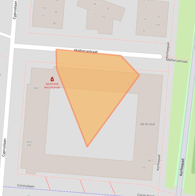 Kaart van postcodegebied 3059XE.