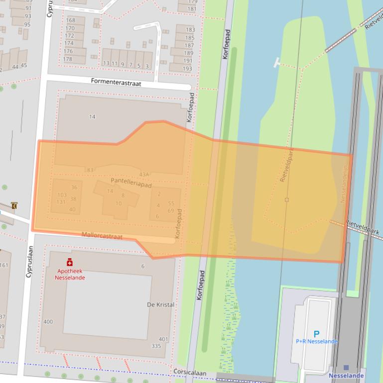 Kaart van postcodegebied 3059XG.