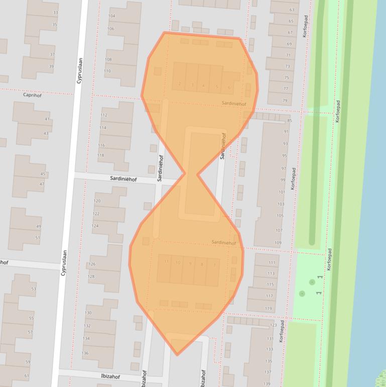 Kaart van postcodegebied 3059XJ.