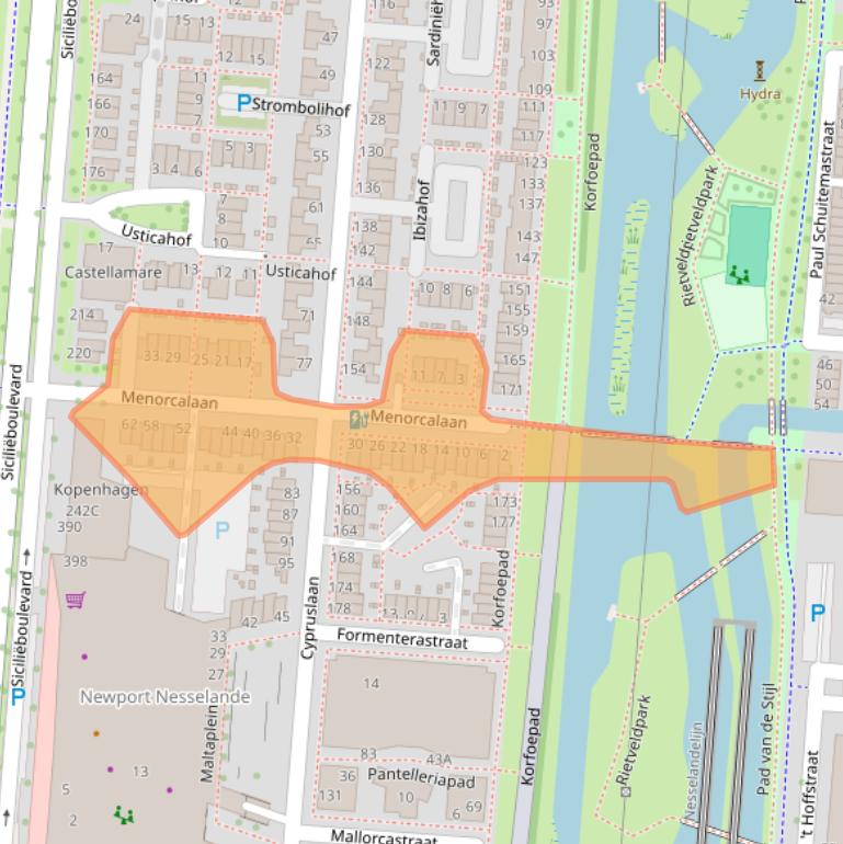 Kaart van postcodegebied 3059XK.