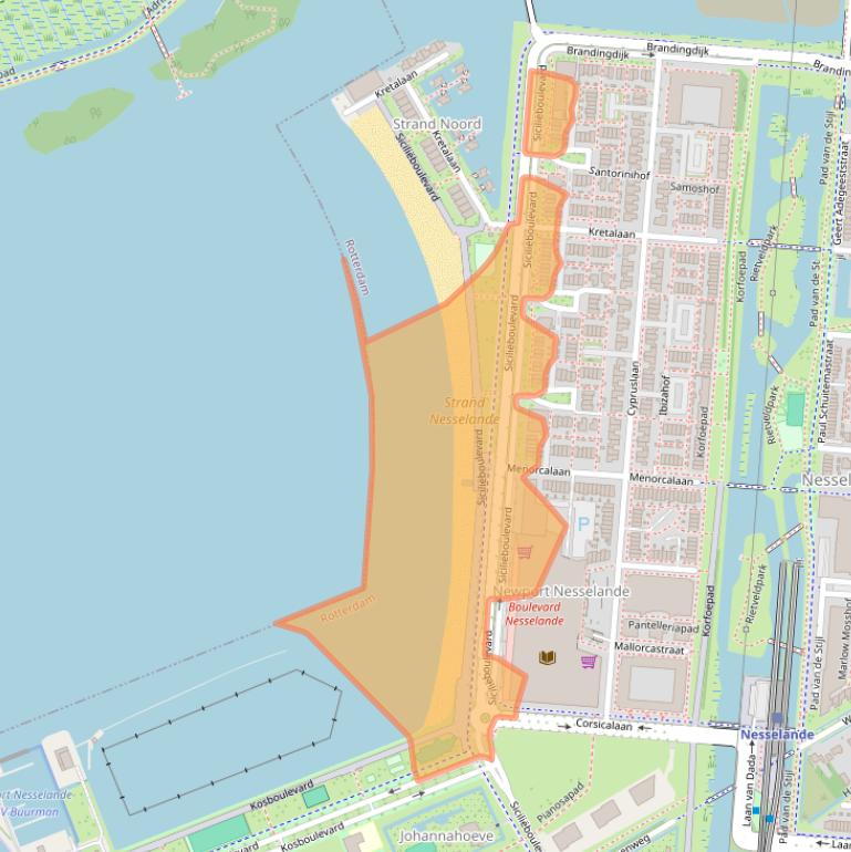 Kaart van postcodegebied 3059XT.