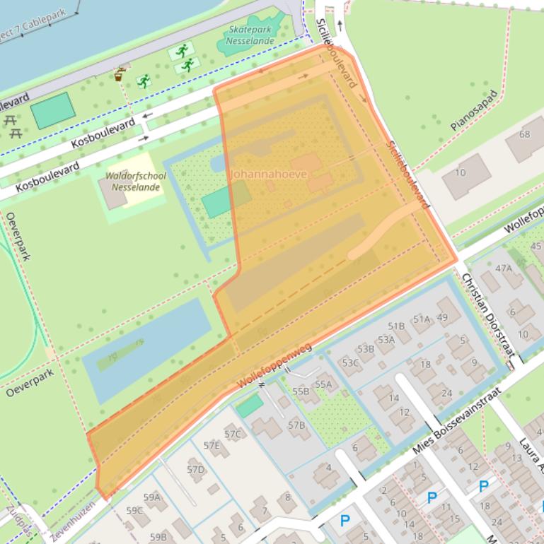 Kaart van postcodegebied 3059XV.