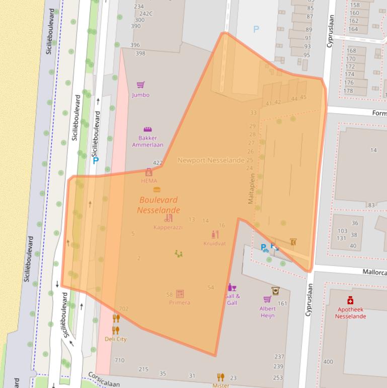 Kaart van postcodegebied 3059XW.