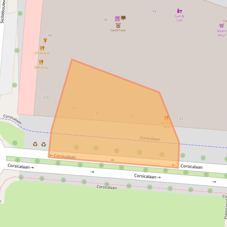 Kaart van postcodegebied 3059XX.