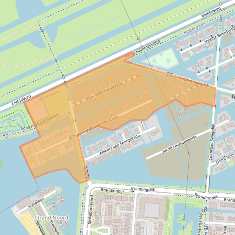 Kaart van postcodegebied 3059ZB.