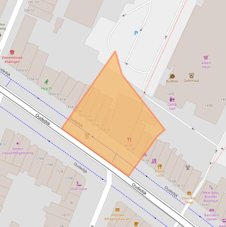 Kaart van postcodegebied 3061AC.