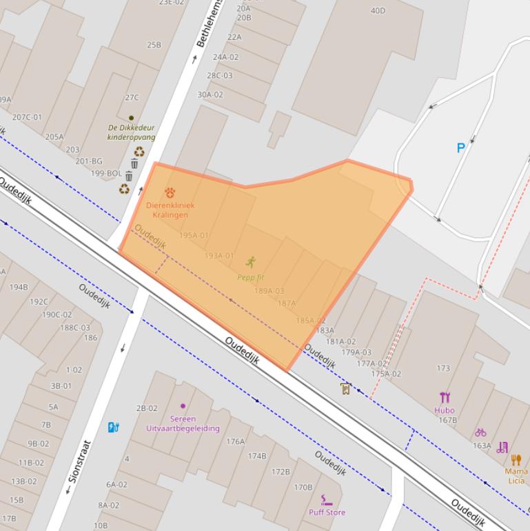 Kaart van postcodegebied 3061AD.