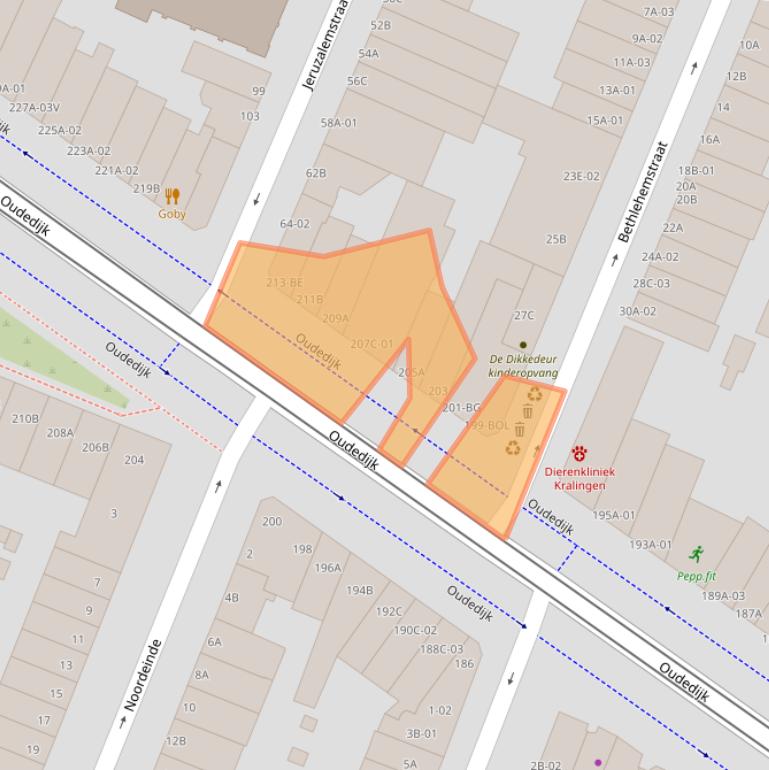 Kaart van postcodegebied 3061AE.