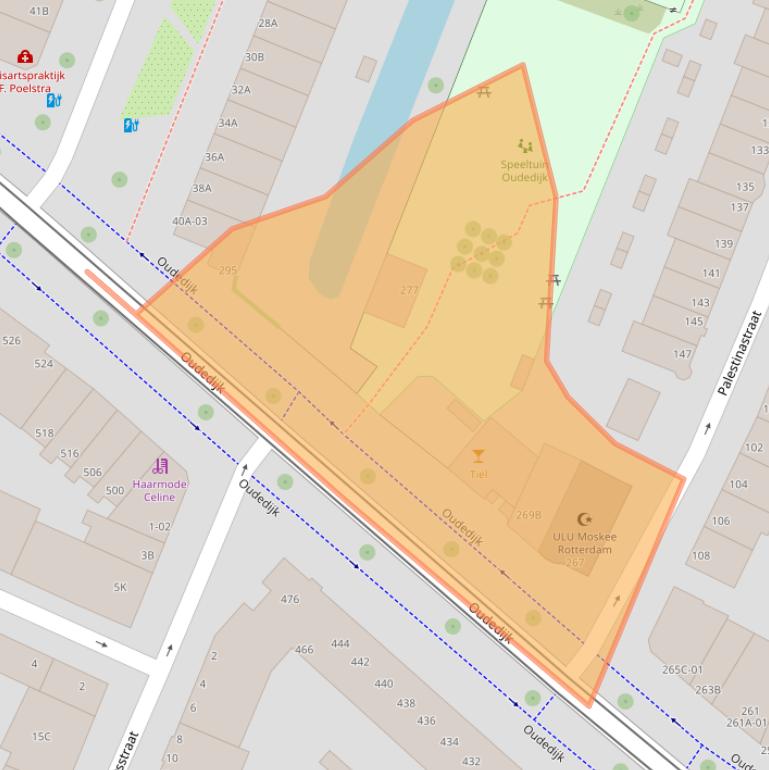 Kaart van postcodegebied 3061AK.