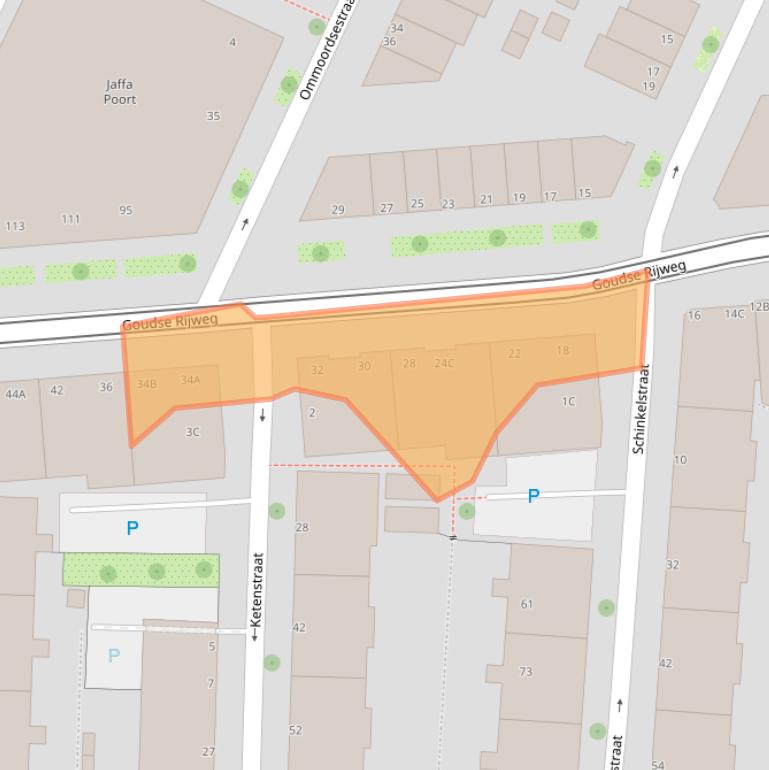 Kaart van postcodegebied 3061DD.
