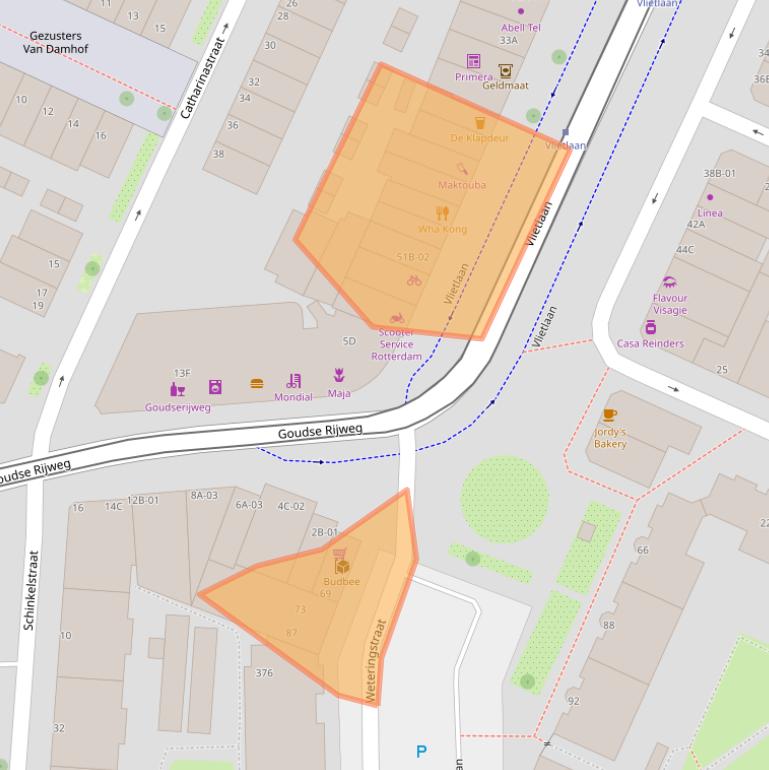 Kaart van postcodegebied 3061DV.