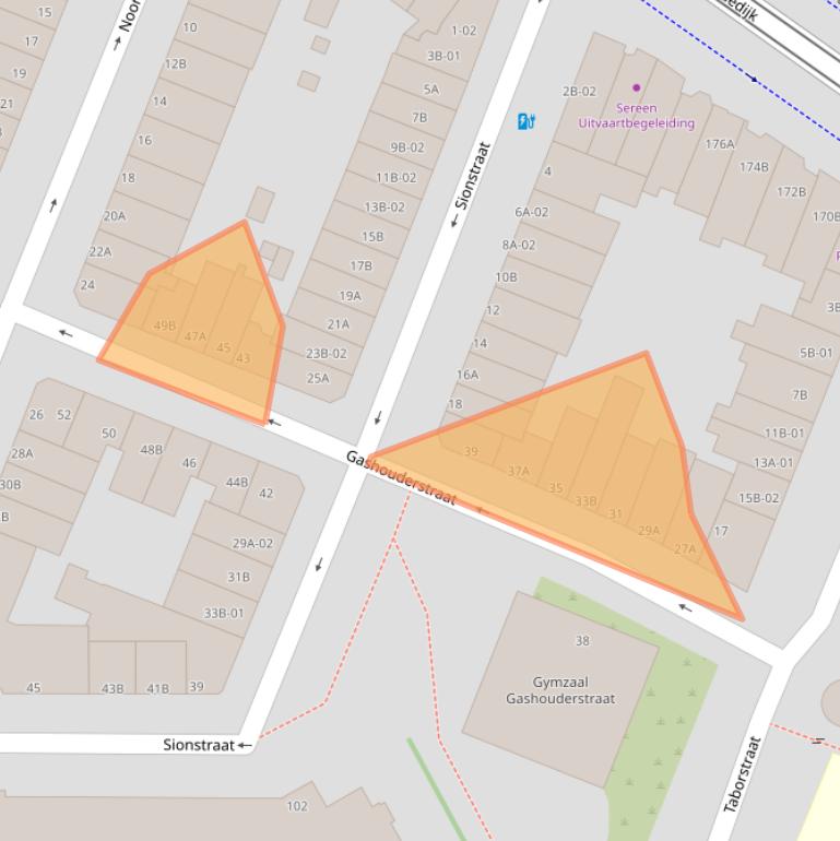 Kaart van postcodegebied 3061EJ.