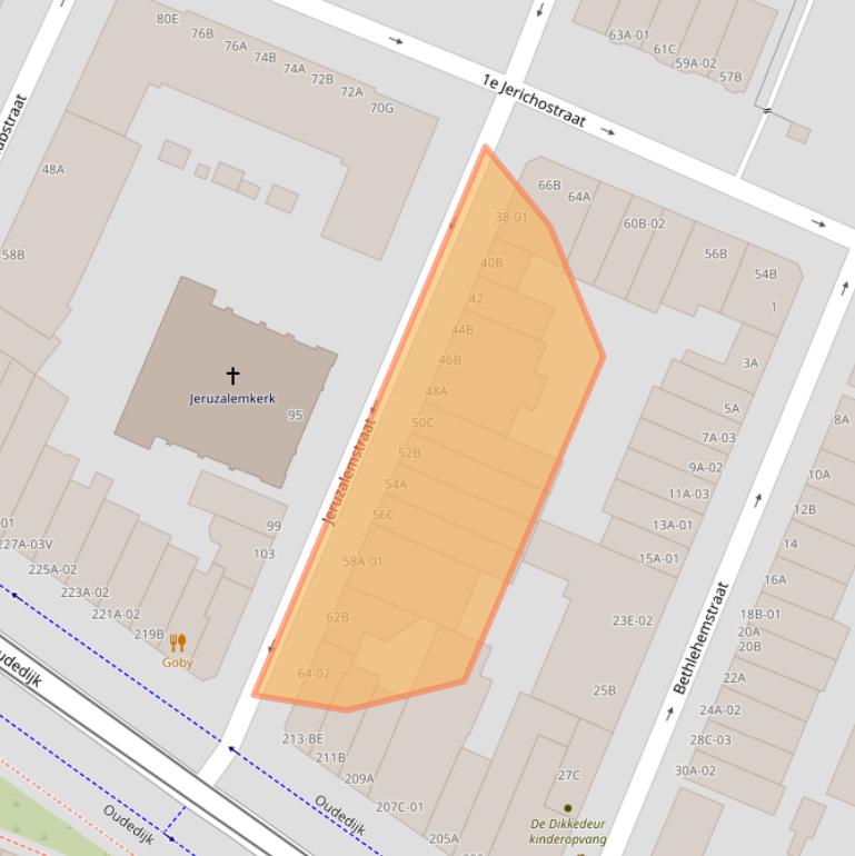 Kaart van postcodegebied 3061GP.