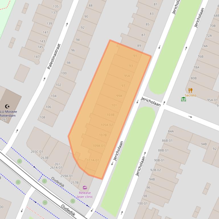 Kaart van postcodegebied 3061HD.