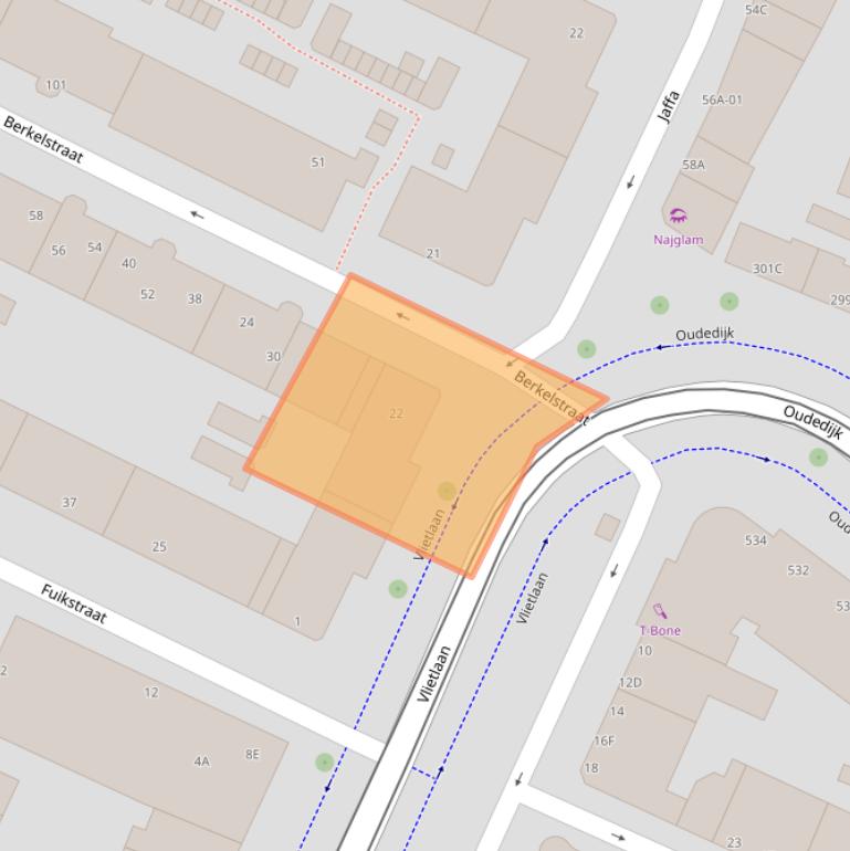 Kaart van postcodegebied 3061JD.