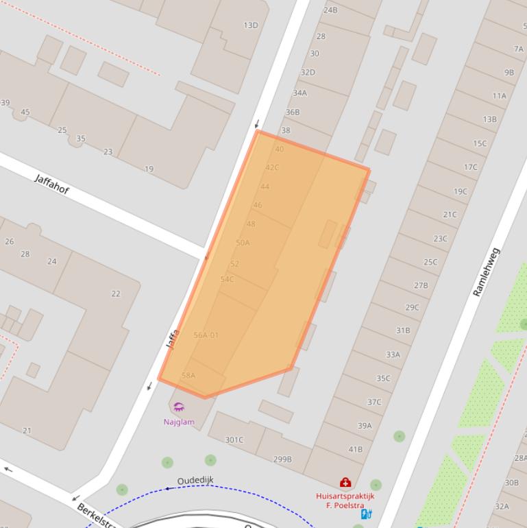 Kaart van postcodegebied 3061JK.