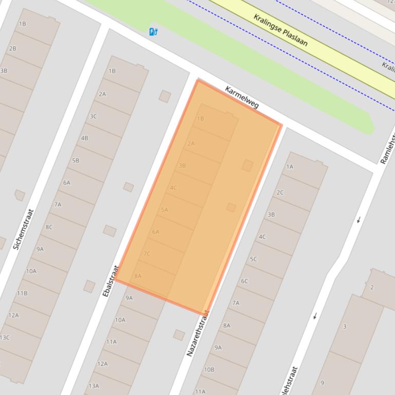 Kaart van postcodegebied 3061KA.