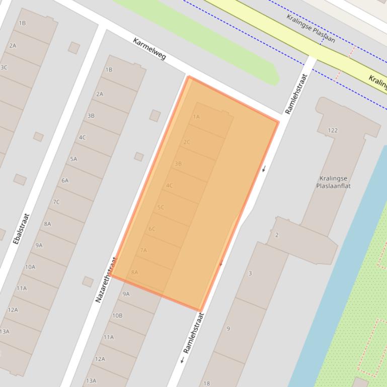 Kaart van postcodegebied 3061KN.