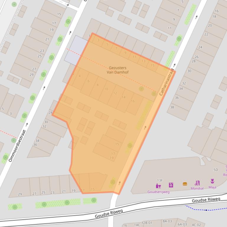 Kaart van postcodegebied 3061LB.