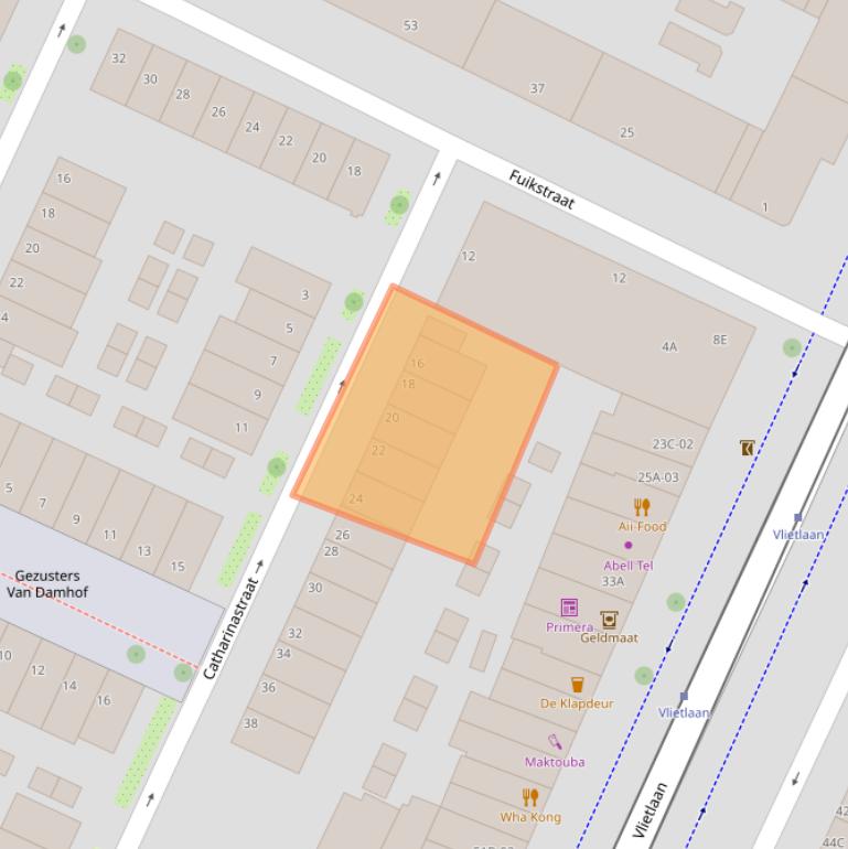 Kaart van postcodegebied 3061LC.