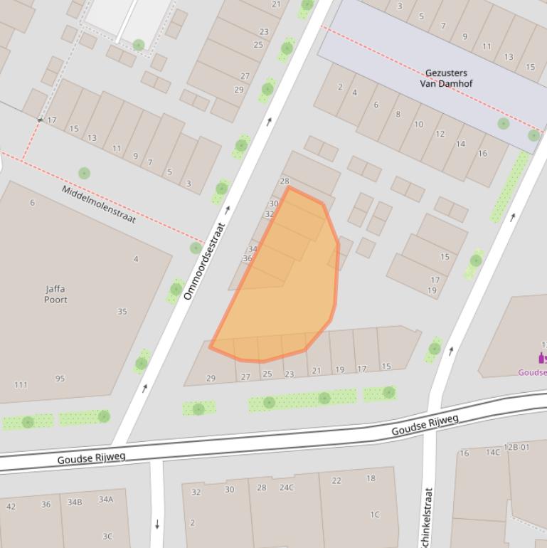 Kaart van postcodegebied 3061LN.