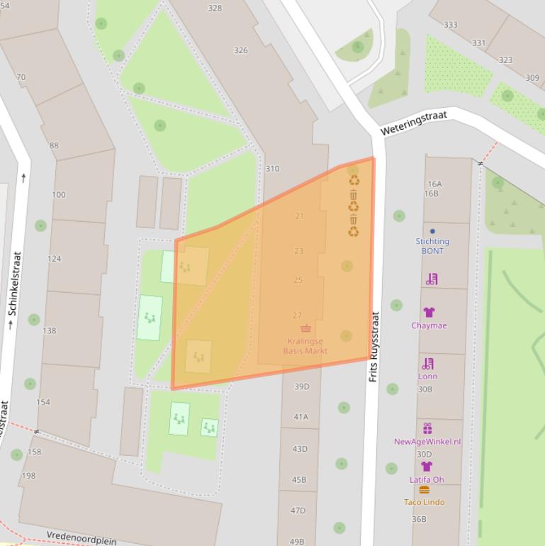 Kaart van postcodegebied 3061MB.