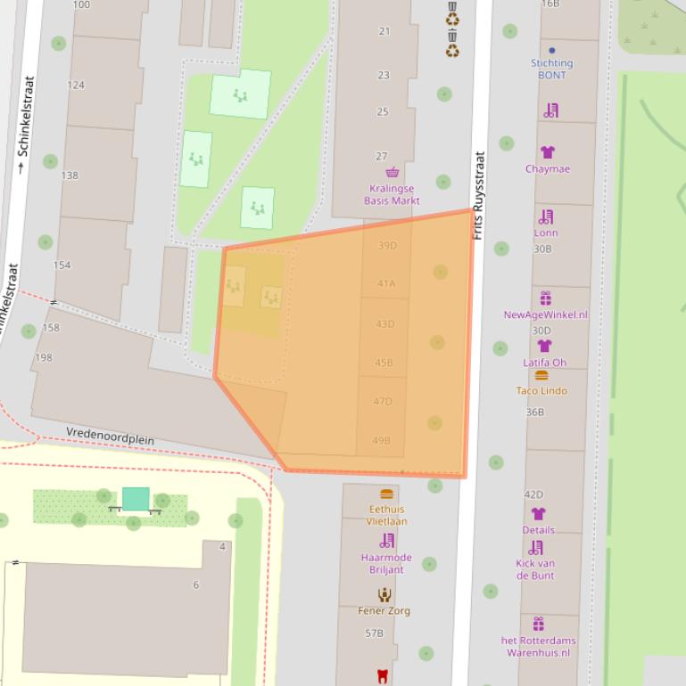 Kaart van postcodegebied 3061MC.