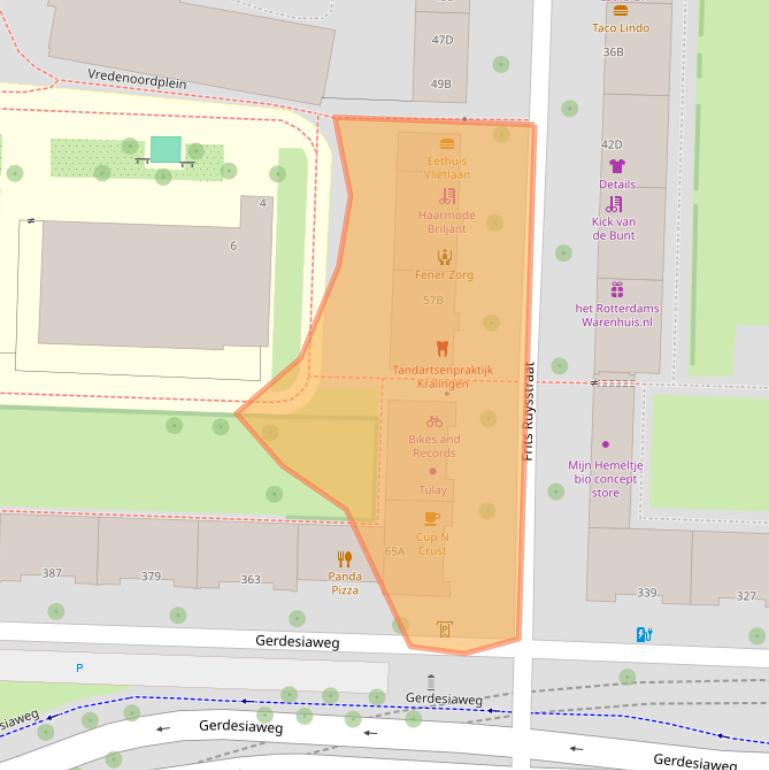 Kaart van postcodegebied 3061MD.