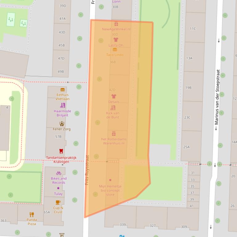 Kaart van postcodegebied 3061MG.