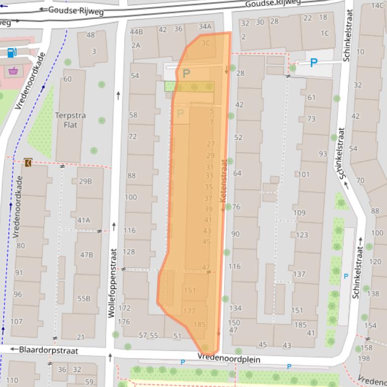 Kaart van postcodegebied 3061MH.