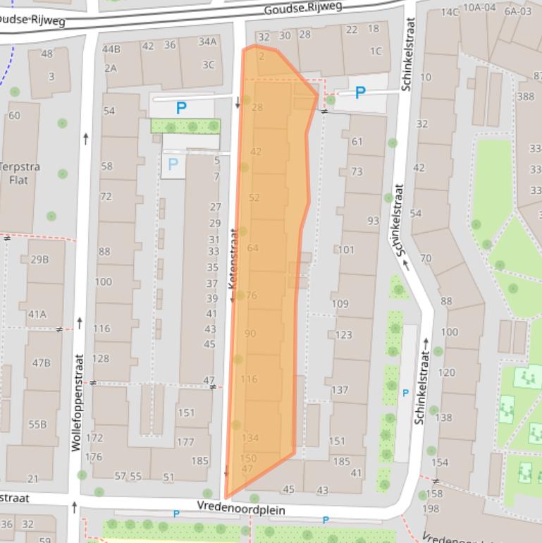 Kaart van postcodegebied 3061MJ.