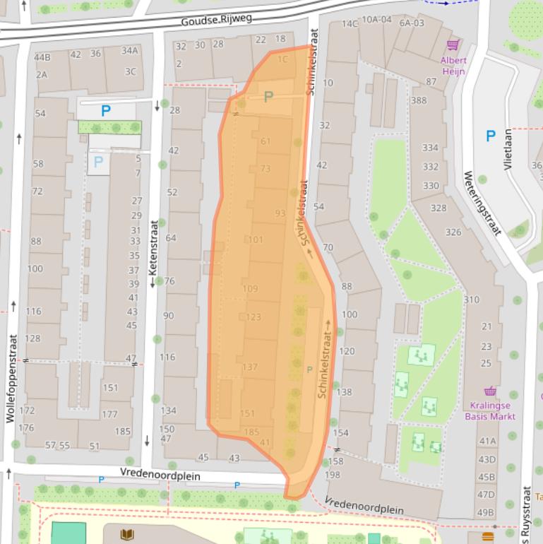 Kaart van postcodegebied 3061MK.