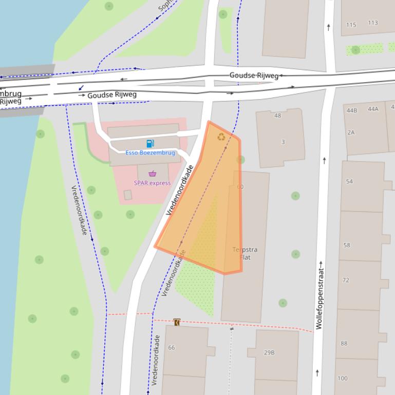 Kaart van postcodegebied 3061MS.