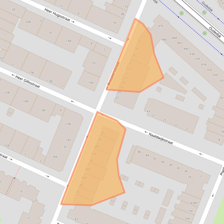 Kaart van postcodegebied 3061NG.