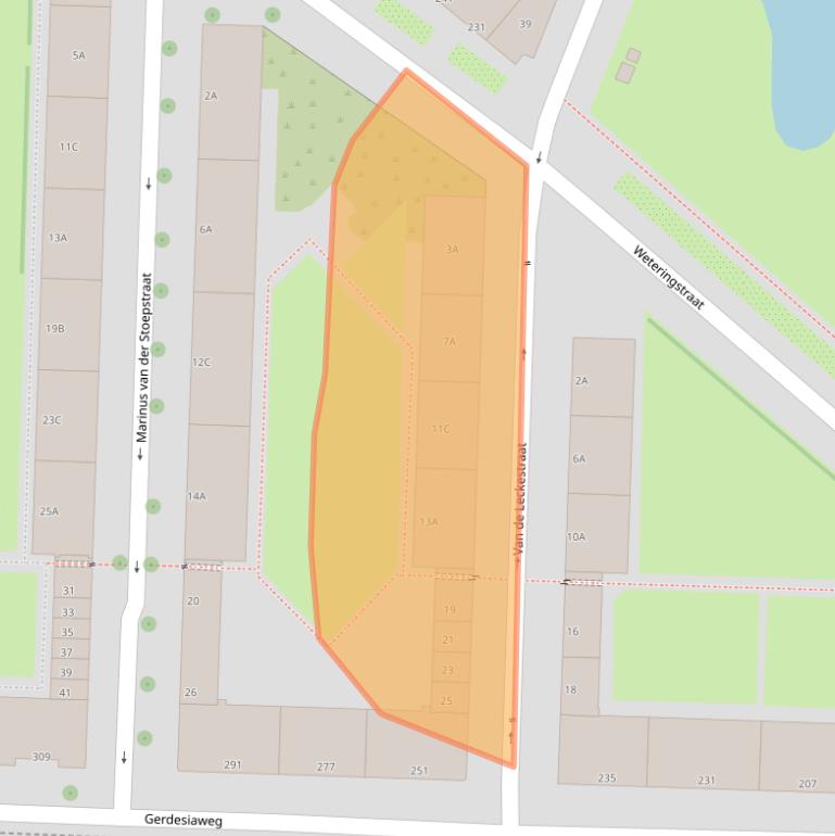 Kaart van postcodegebied 3061PA.