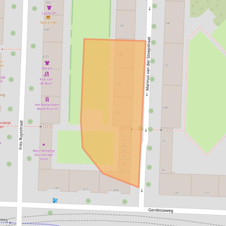 Kaart van postcodegebied 3061PD.