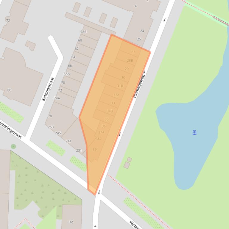 Kaart van postcodegebied 3061PK.