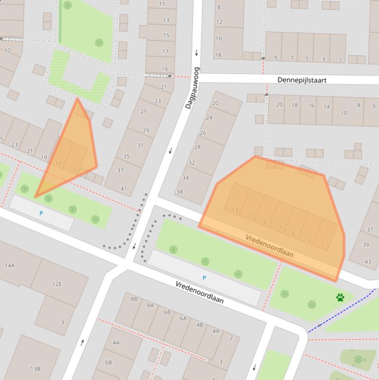 Kaart van postcodegebied 3061RB.