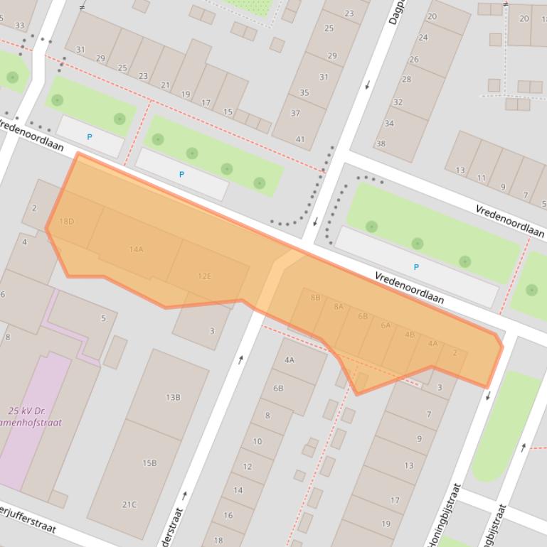 Kaart van postcodegebied 3061RL.
