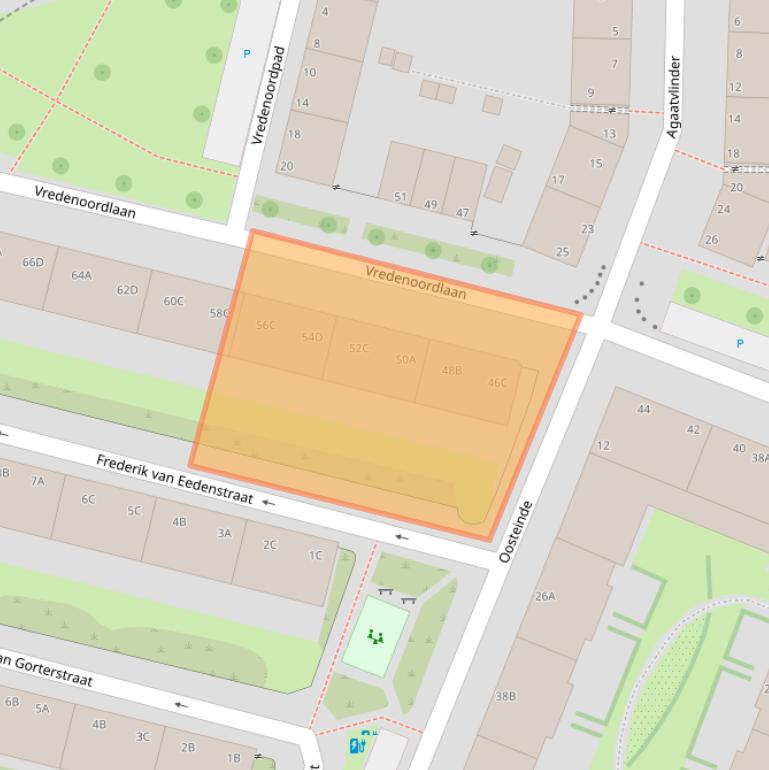 Kaart van postcodegebied 3061RN.