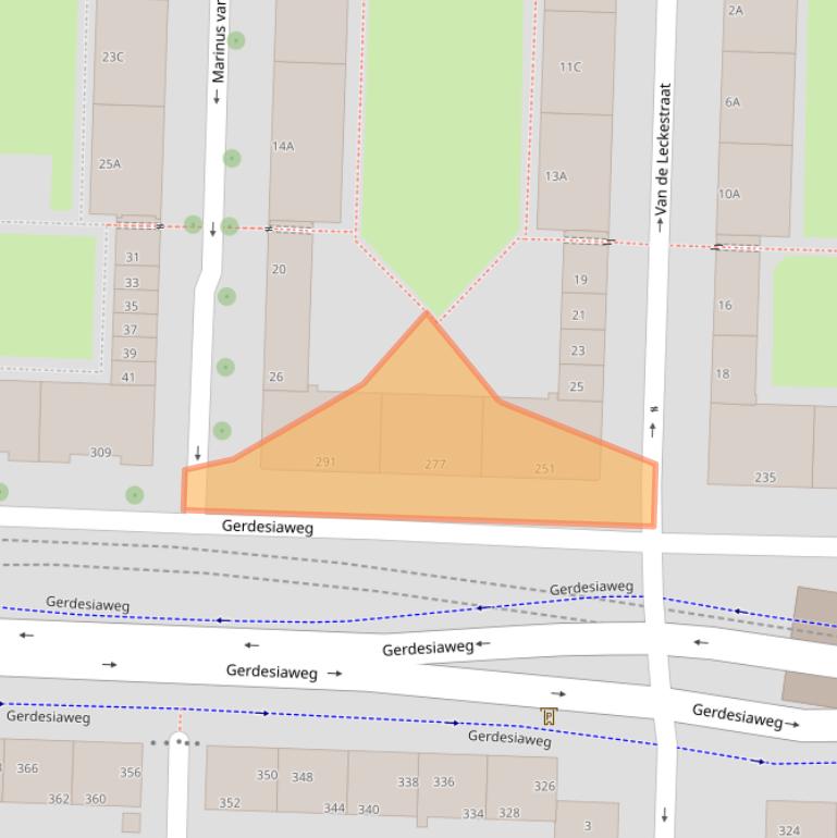 Kaart van postcodegebied 3061RS.