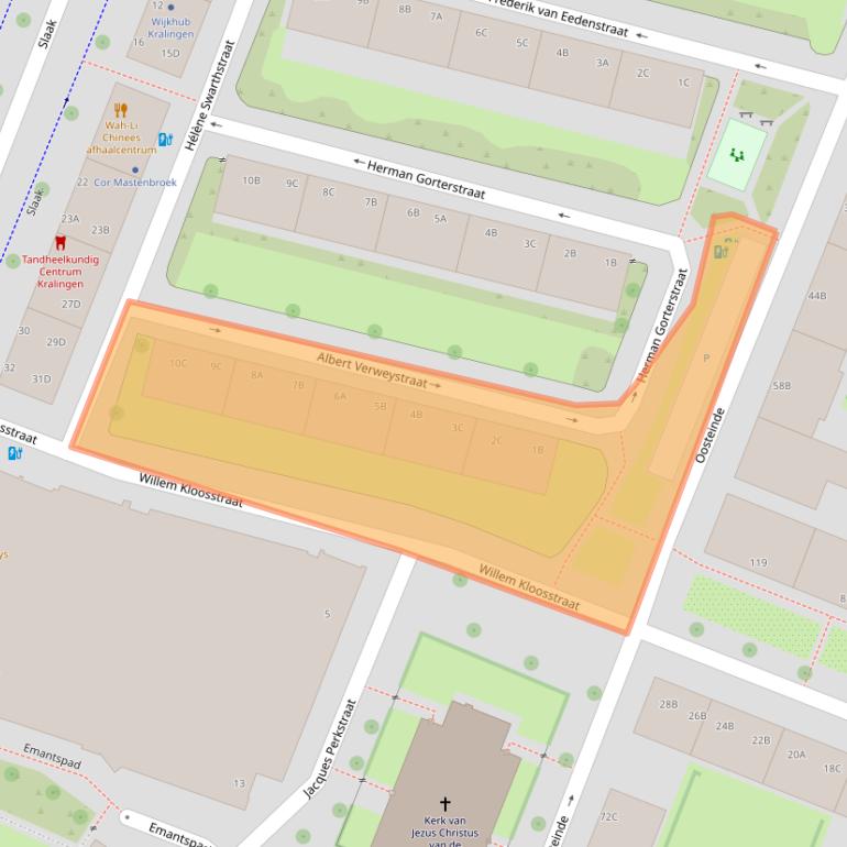 Kaart van postcodegebied 3061SB.