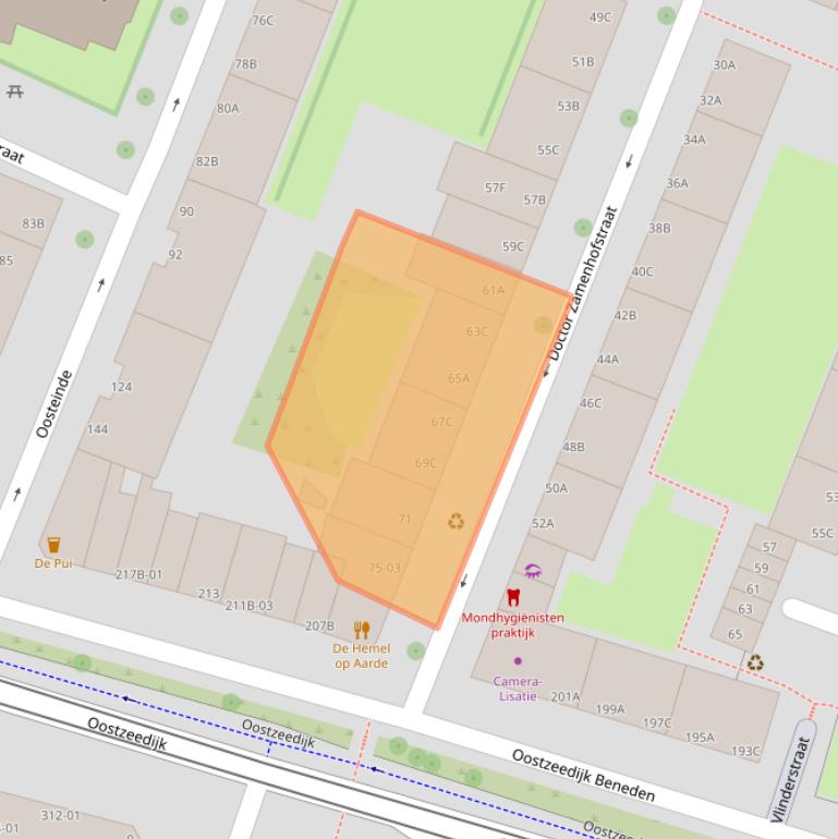 Kaart van postcodegebied 3061SG.